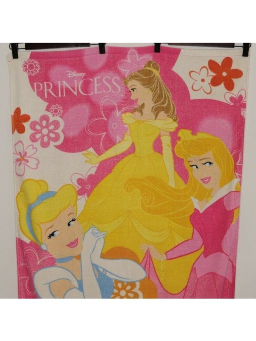 Disney Store Pink Yellow Princess Cotton Terry Beach Towel
